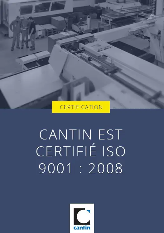 Couverture du livret qui montre que Cantin est certifié ISO 9001