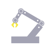 Illustration d'un bras de robot monté sur une plateforme fixe